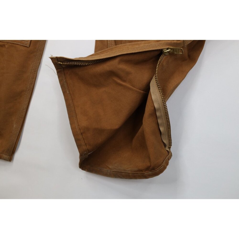 Vintage Y2K Carhartt Mens 50x30 Double Knee Canvas Wide Leg Pants Duck Brown USA - Picture 6 of 16